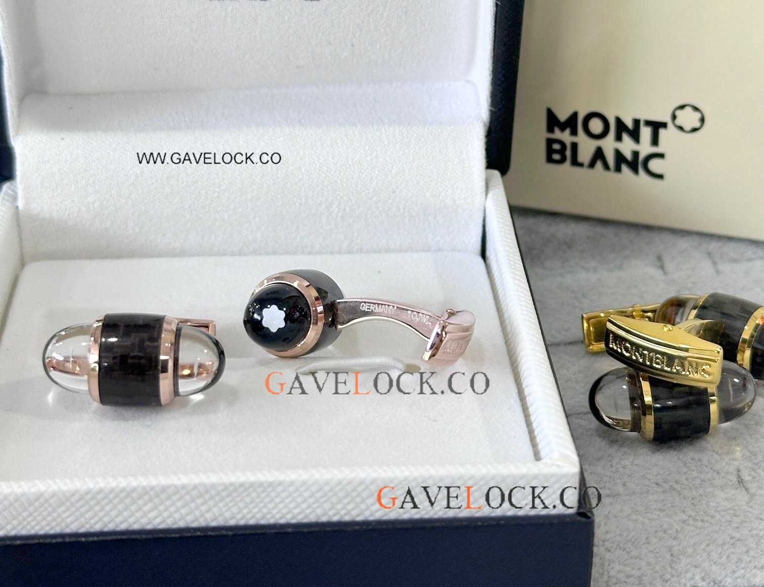 AAA Copy Montblanc Starwalker Cufflinks Black-Rose Gold